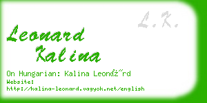 leonard kalina business card